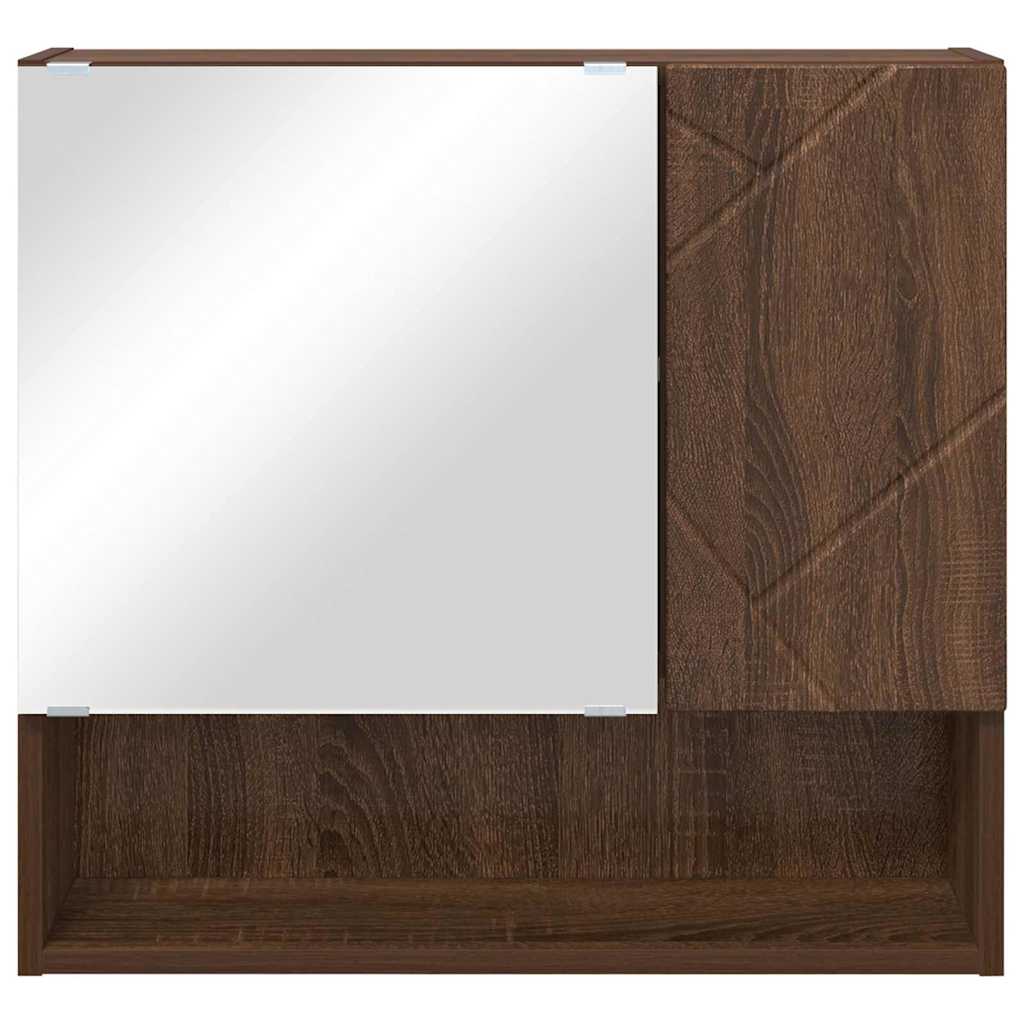 Spejlskab Vægmonteret Brun eg 59 x 17 x 55 cm Konstrueret træ