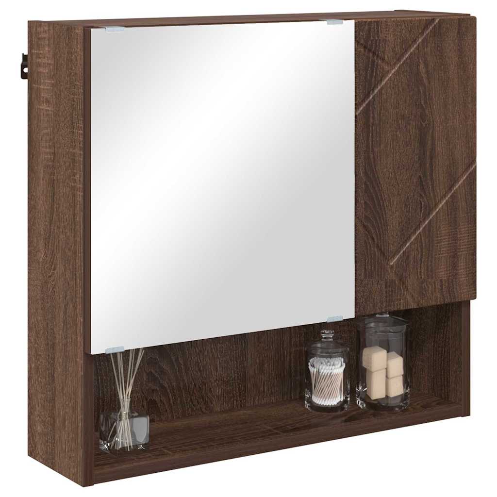Spejlskab Vægmonteret Brun eg 59 x 17 x 55 cm Konstrueret træ