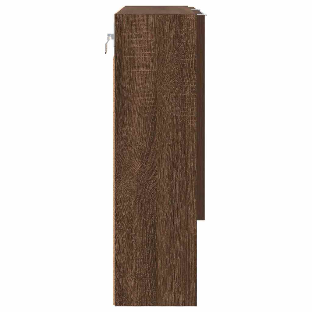 Spejlskab Vægmonteret Brun eg 59 x 17 x 55 cm Konstrueret træ