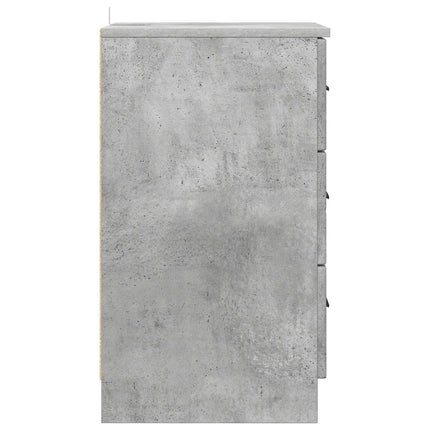 Natskab med skuffe Betongrå 38 x 38 x 66 cm Konstrueret træ