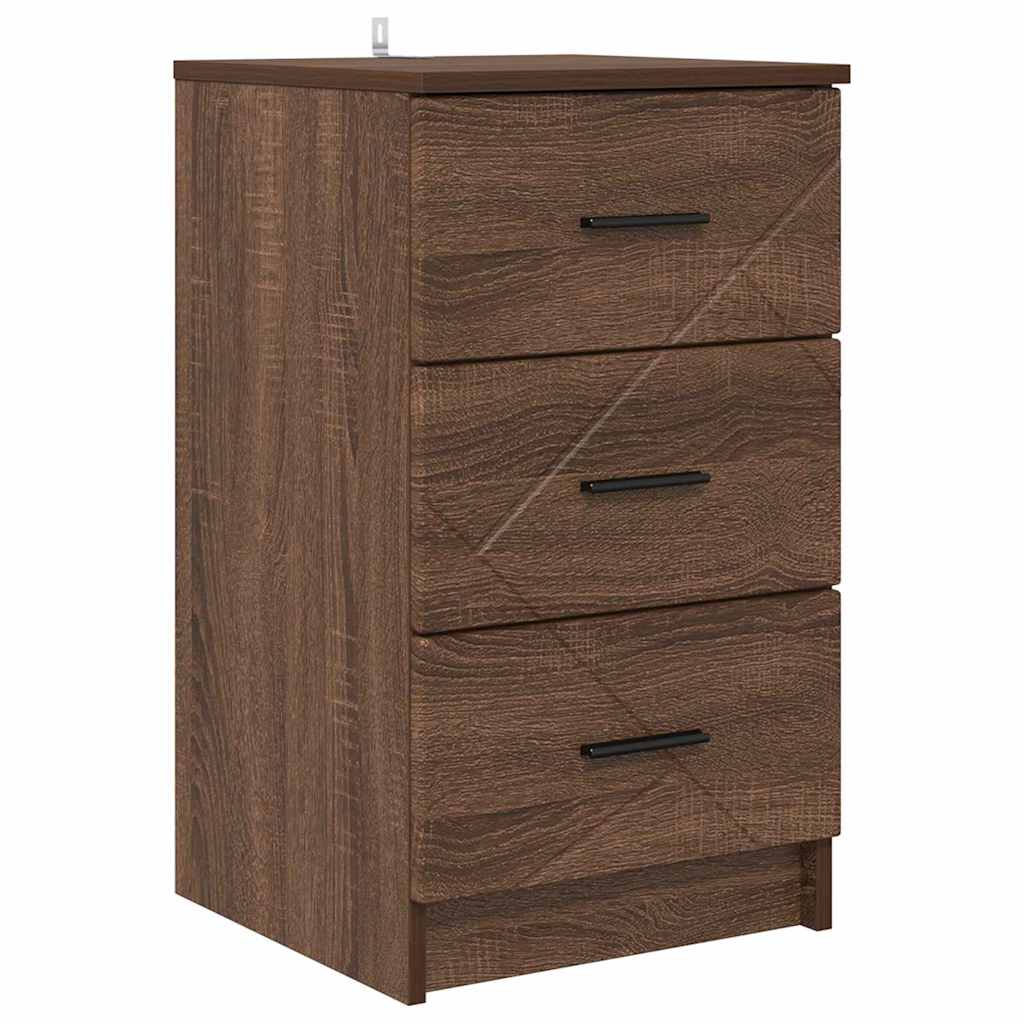 Natskab med skuffe Brun eg 38 x 38 x 66 cm Konstrueret træ