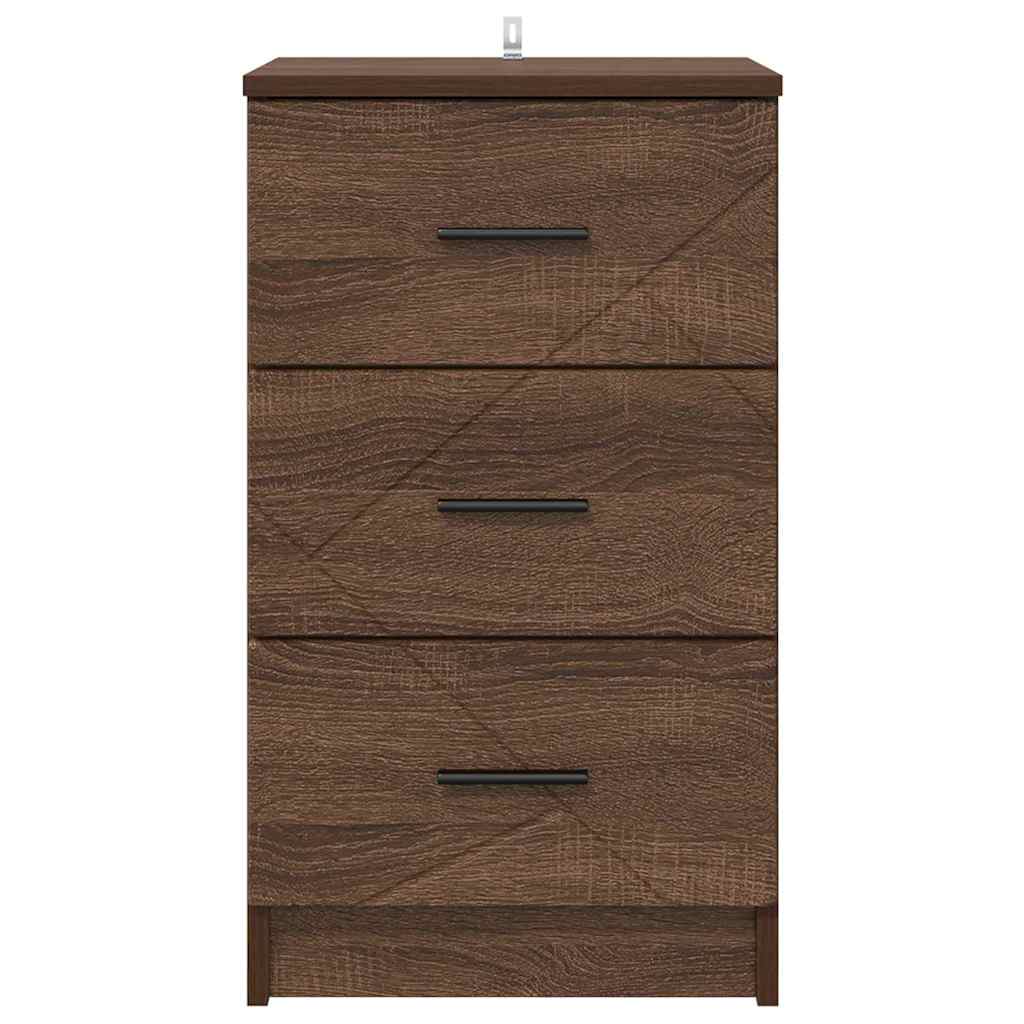 Natskab med skuffe Brun eg 38 x 38 x 66 cm Konstrueret træ