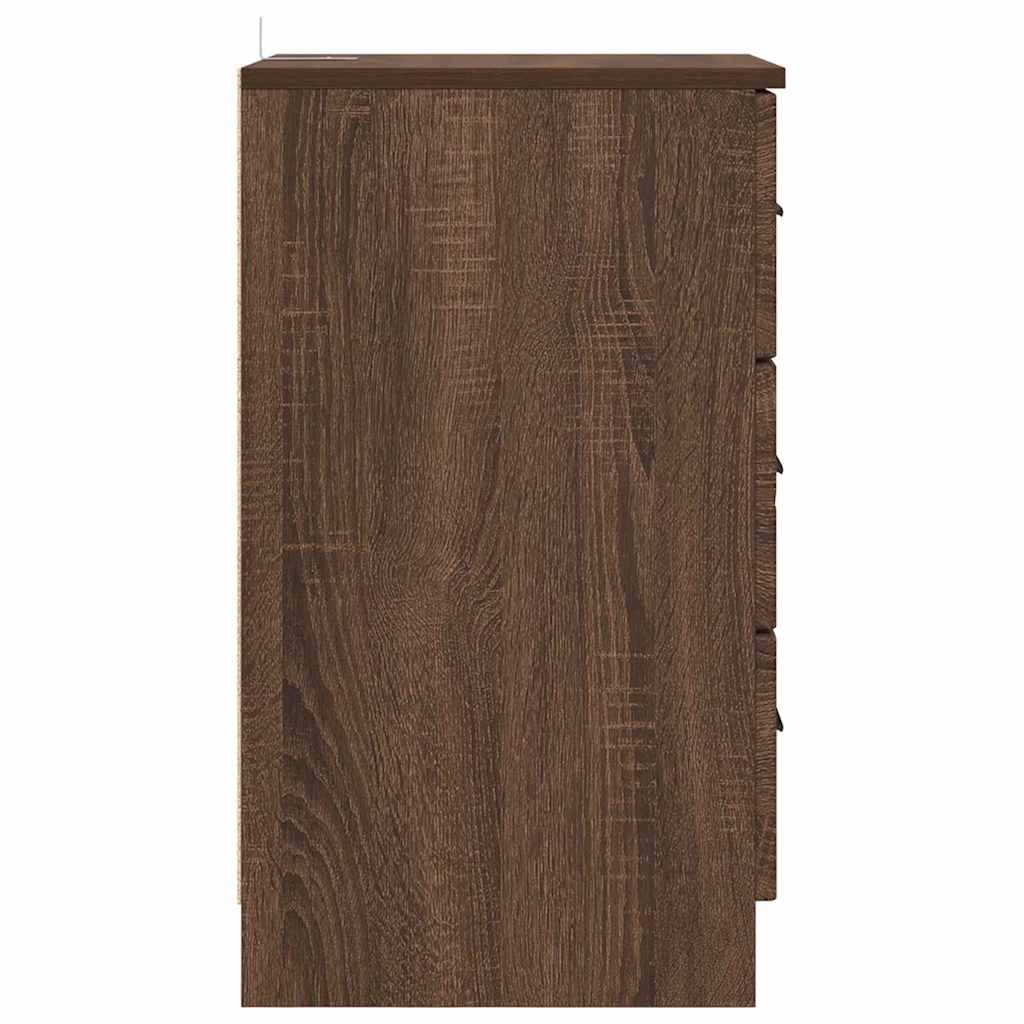 Natskab med skuffe Brun eg 38 x 38 x 66 cm Konstrueret træ