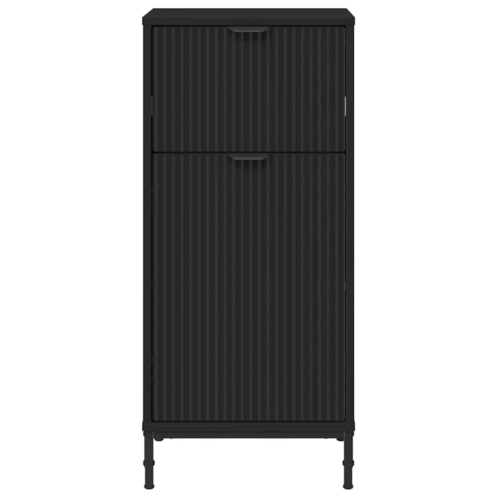 Badeværelsesskab Sort 39,5 x 36 x 88 cm Konstrueret træ & Metal