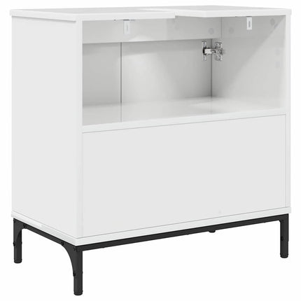 Badeværelsesskabsunder Høj gloss hvid 60,5 x 33,5 x 61 cm