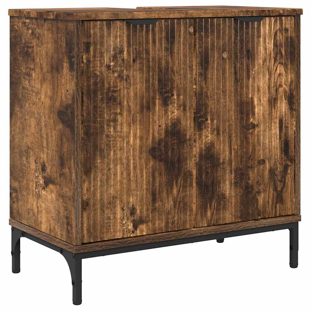 Badeværelsesskabsunder med dør Røget eg 60,5 x 33,5 x 61 cm