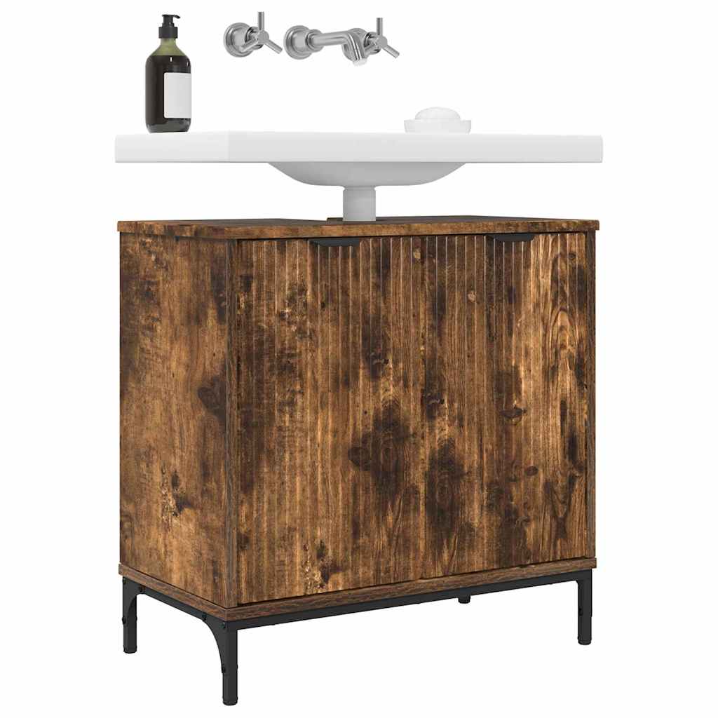 Badeværelsesskabsunder med dør Røget eg 60,5 x 33,5 x 61 cm