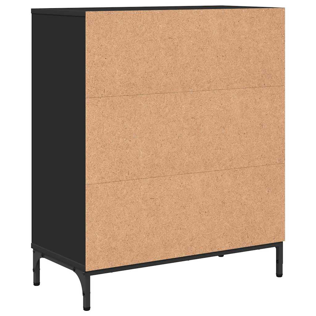 Sideboard Sort 69,5 x 33 x 82 cm Konstrueret træ