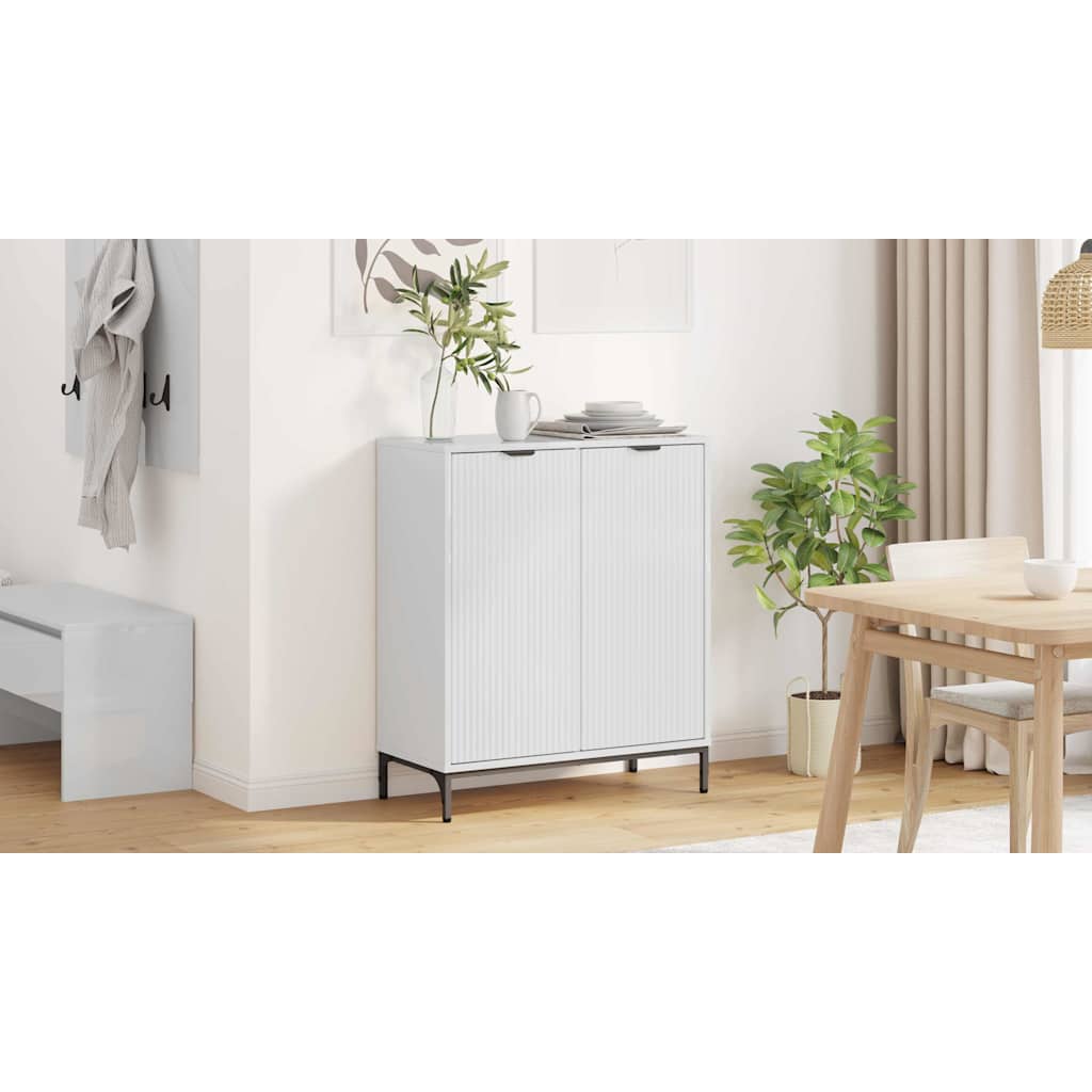 Sideboard Høj gloss hvid 69,5 x 33 x 82 cm Konstrueret træ