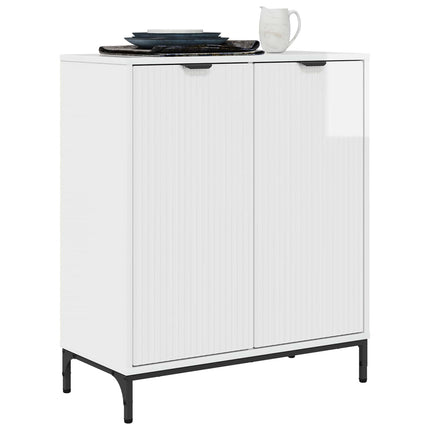Sideboard Høj gloss hvid 69,5 x 33 x 82 cm Konstrueret træ