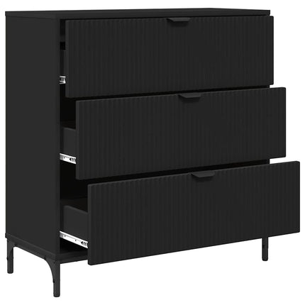 Sideboard med skuffe Sort 79,5 x 33 x 82 cm Konstrueret træ