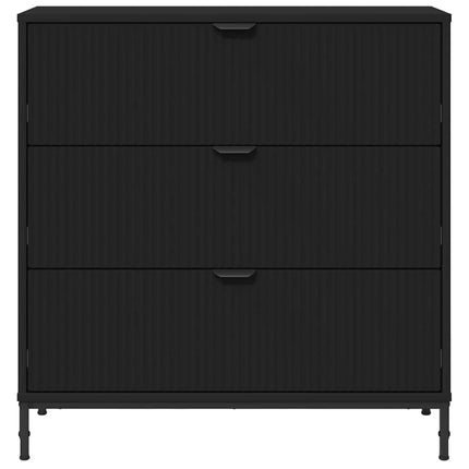 Sideboard med skuffe Sort 79,5 x 33 x 82 cm Konstrueret træ