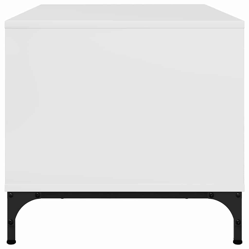 Sofabord Hvid højglans 90 x 49 x 46 cm Konstrueret træ