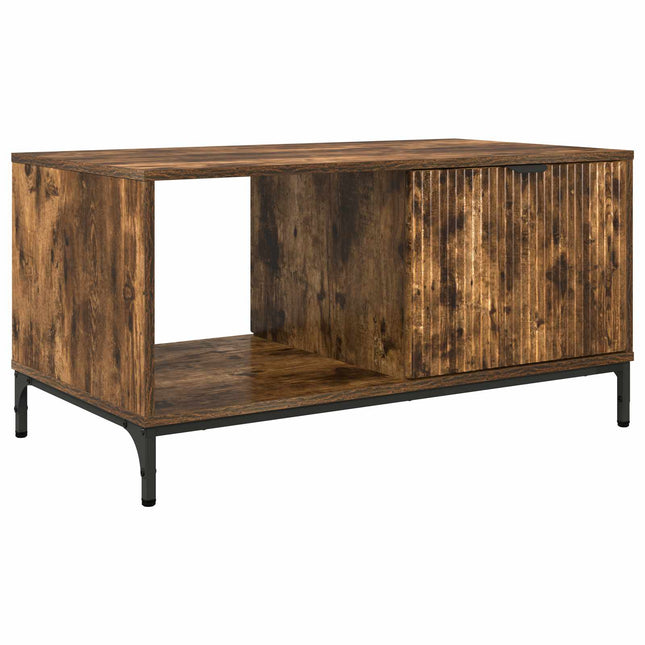 Sofabord med skuffe Røget eg 90 x 49 x 46 cm Konstrueret træ