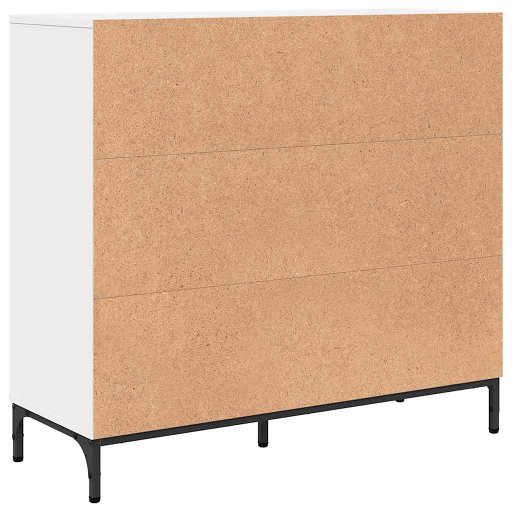 Sideboard med skuffe Hvid 89,5 x 33 x 82 cm Konstrueret træ