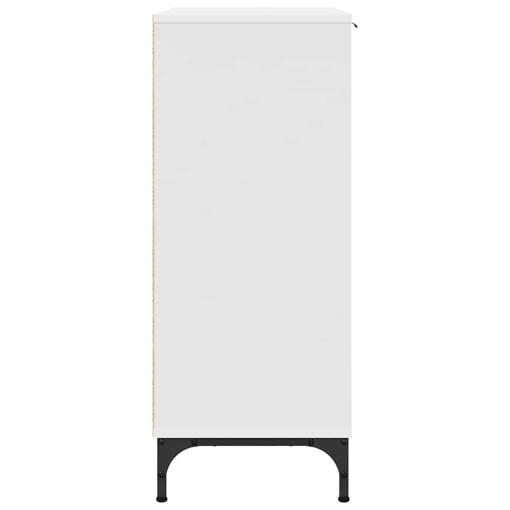 Sideboard med skuffe Hvid 89,5 x 33 x 82 cm Konstrueret træ