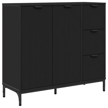 Sideboard Sort 89,5 x 33 x 82 cm Konstrueret træ