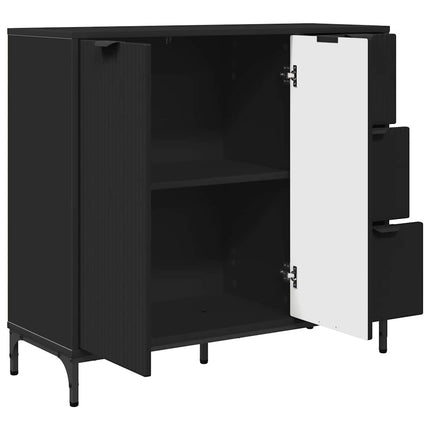 Sideboard Sort 89,5 x 33 x 82 cm Konstrueret træ