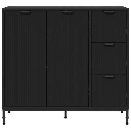 Sideboard Sort 89,5 x 33 x 82 cm Konstrueret træ