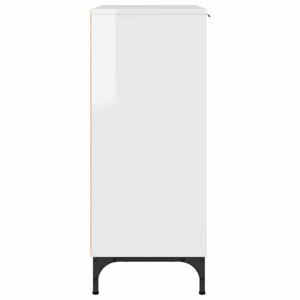 Sideboard Høj gloss hvid 89,5 x 33 x 82 cm Konstrueret træ