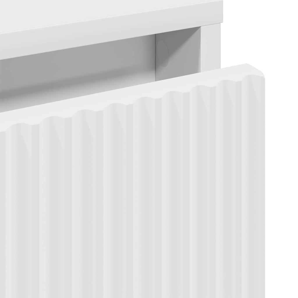 Sengebord med skuffe Hvid 63.5 x 36 x 61 cm Konstrueret træ