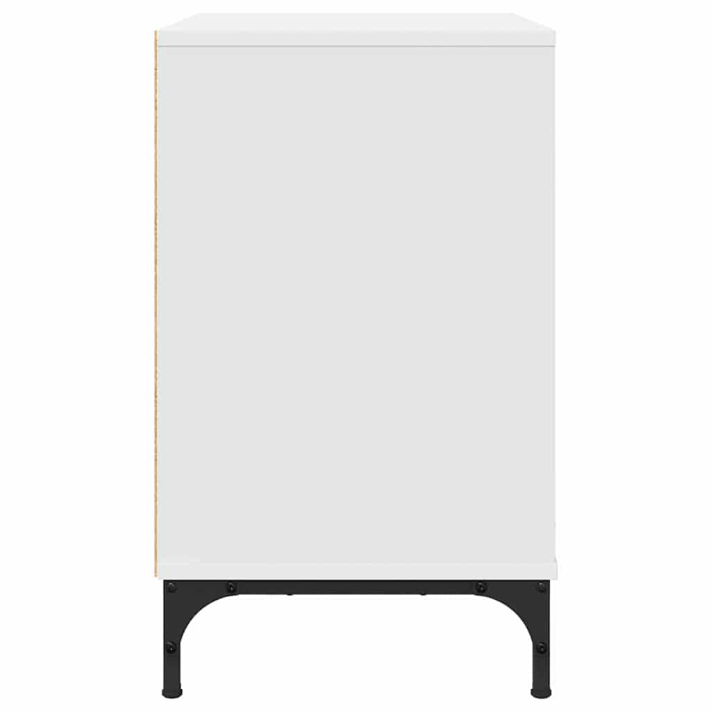 Sengebord med skuffe Hvid 63.5 x 36 x 61 cm Konstrueret træ