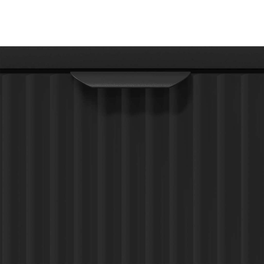 Sengebord med skuffe Sort 63.5 x 36 x 61 cm Konstrueret træ