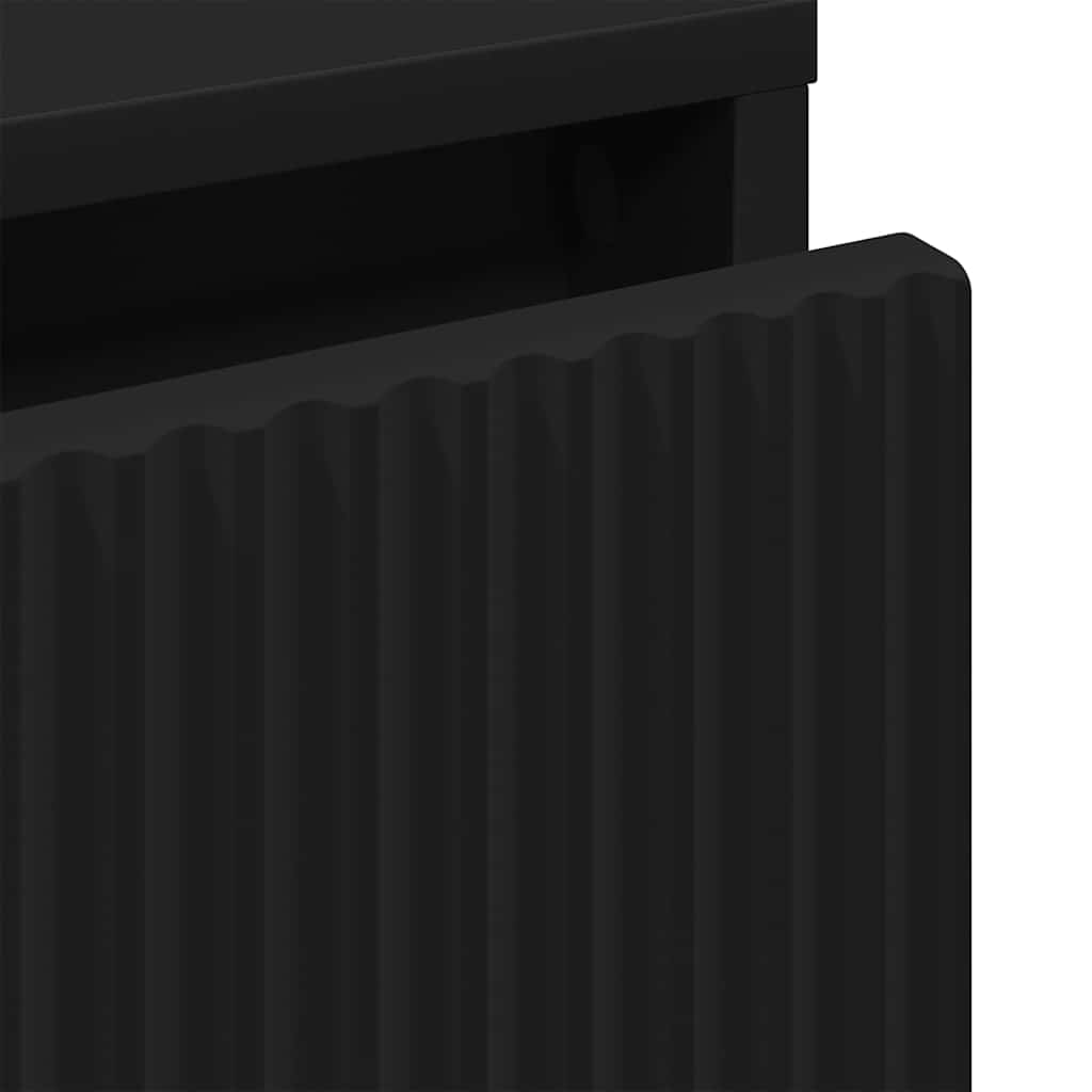 Sengebord med skuffe Sort 63.5 x 36 x 61 cm Konstrueret træ