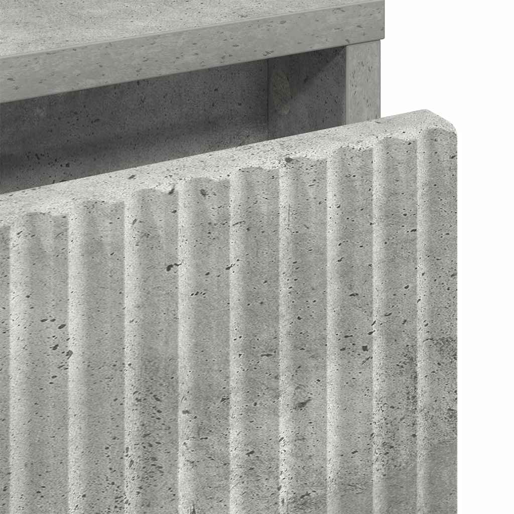 Sengebord med skuffe Betongrå 63.5 x 36 x 61 cm Konstrueret træ