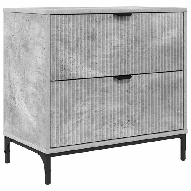 Sengebord Betongrå 63.5 x 36 x 61 cm Konstrueret træ