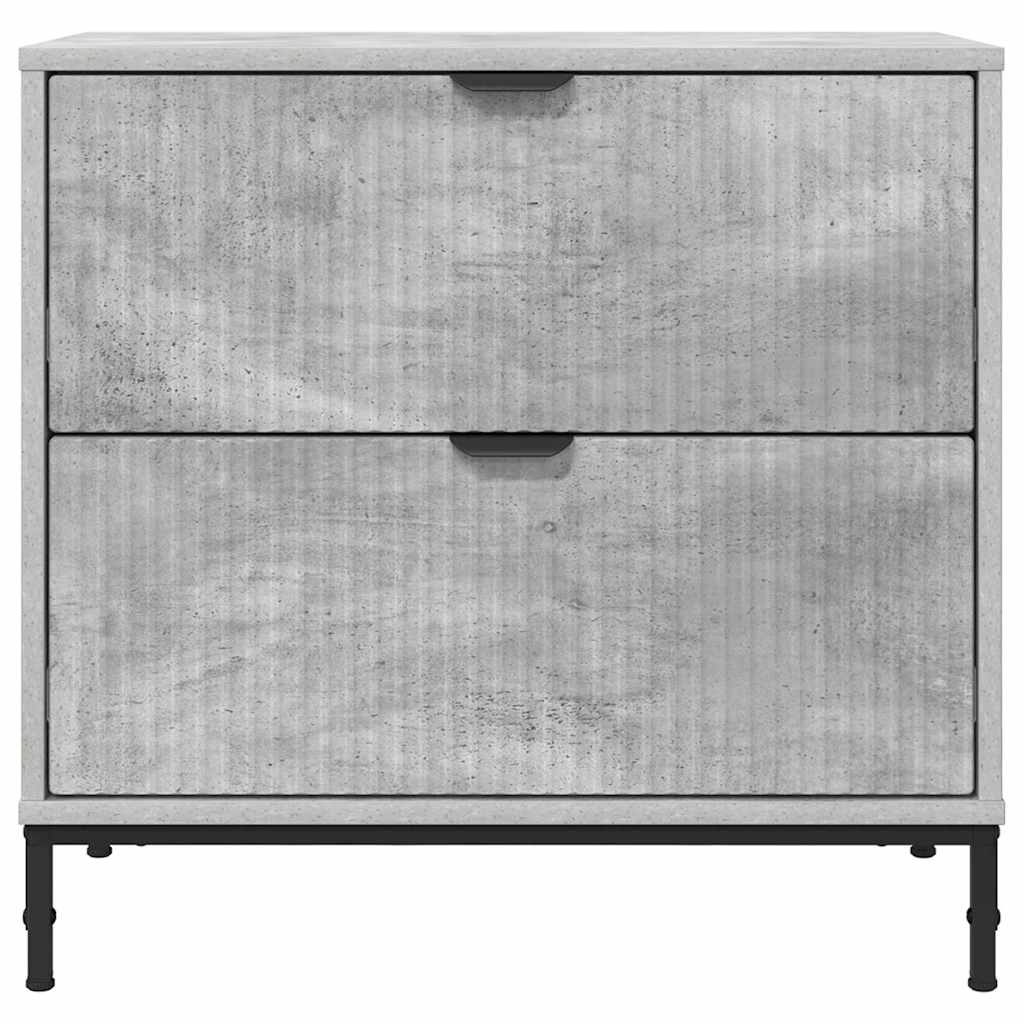 Sengebord med skuffe Betongrå 63.5 x 36 x 61 cm Konstrueret træ