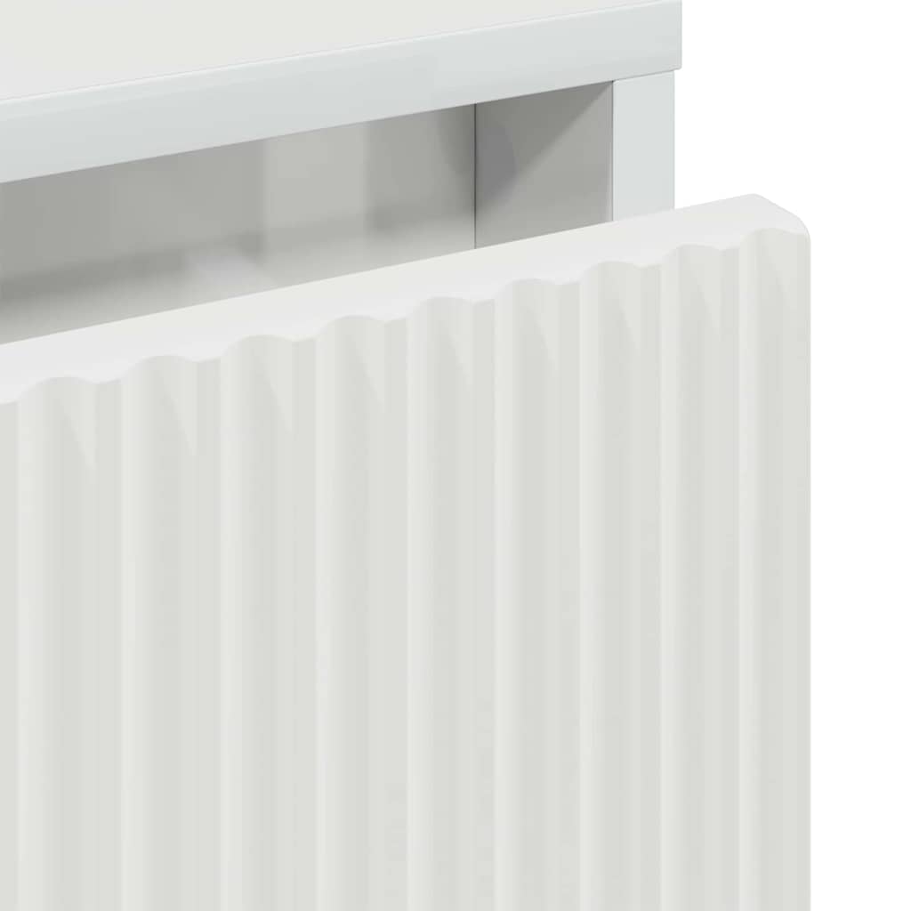 Sengebord Hvid højglans 63.5 x 36 x 61 cm Konstrueret træ