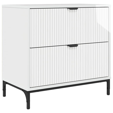 Sengebord Hvid højglans 63.5 x 36 x 61 cm Konstrueret træ