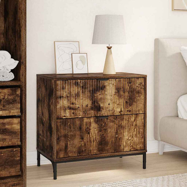 Sengebord Røget eg 63.5 x 36 x 61 cm Konstrueret træ