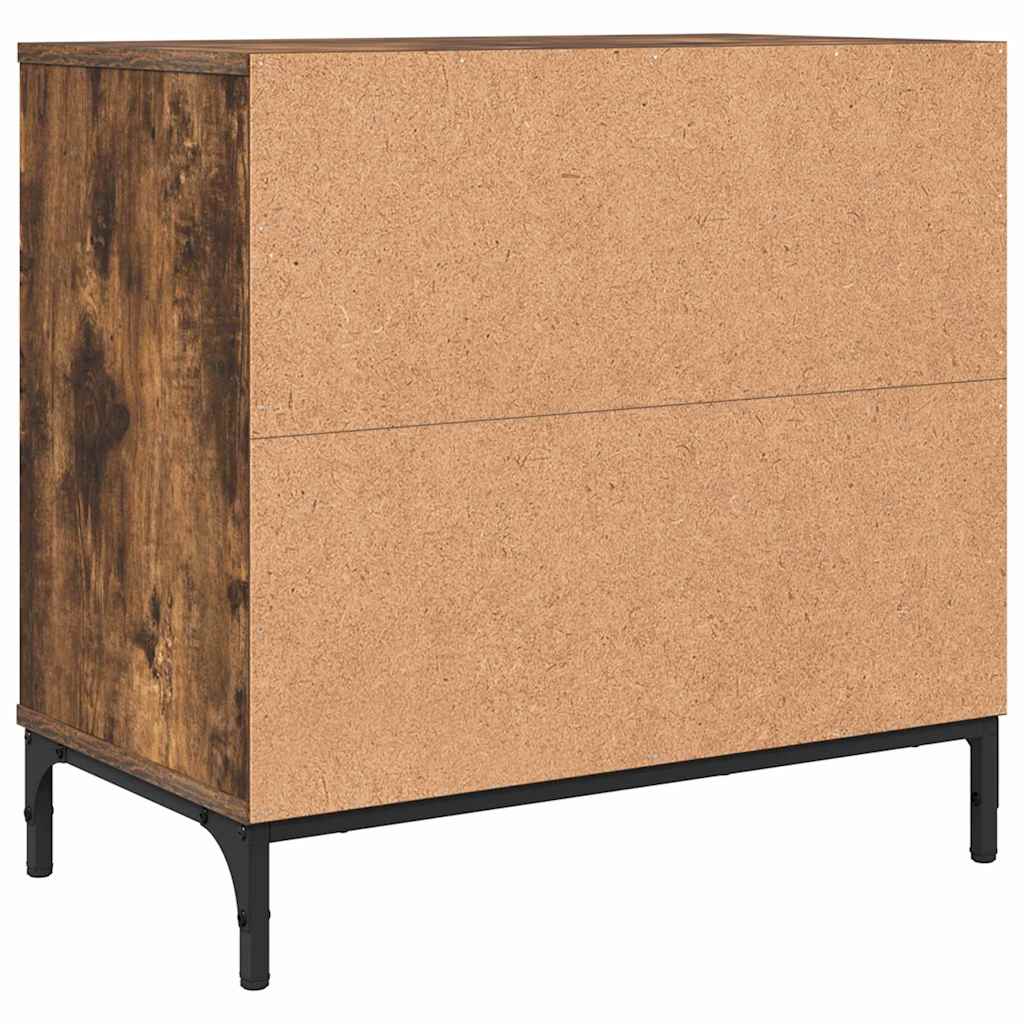 Sengebord med skuffe Røget eg 63.5 x 36 x 61 cm Konstrueret træ