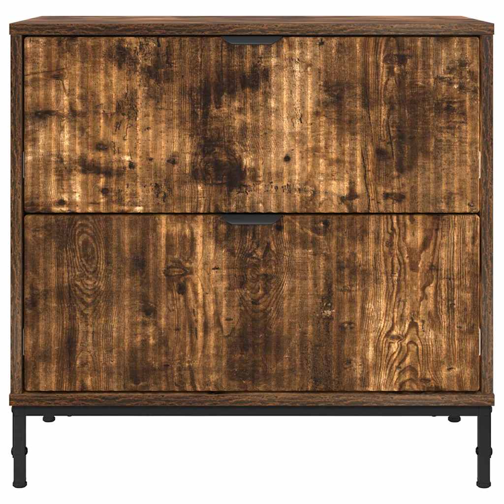 Sengebord med skuffe Røget eg 63.5 x 36 x 61 cm Konstrueret træ