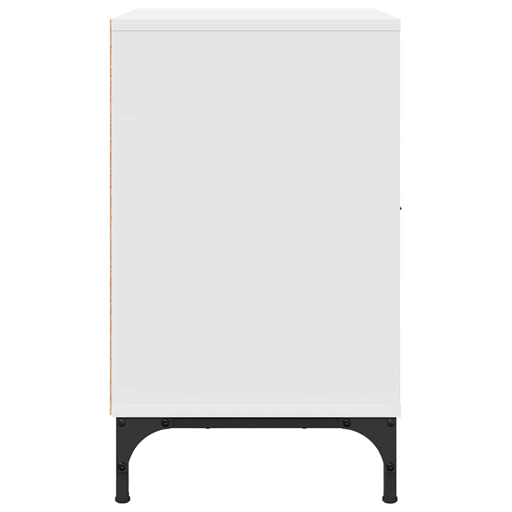 Sengebord med skuffe Hvid 49 x 36 x 61 cm Konstrueret træ