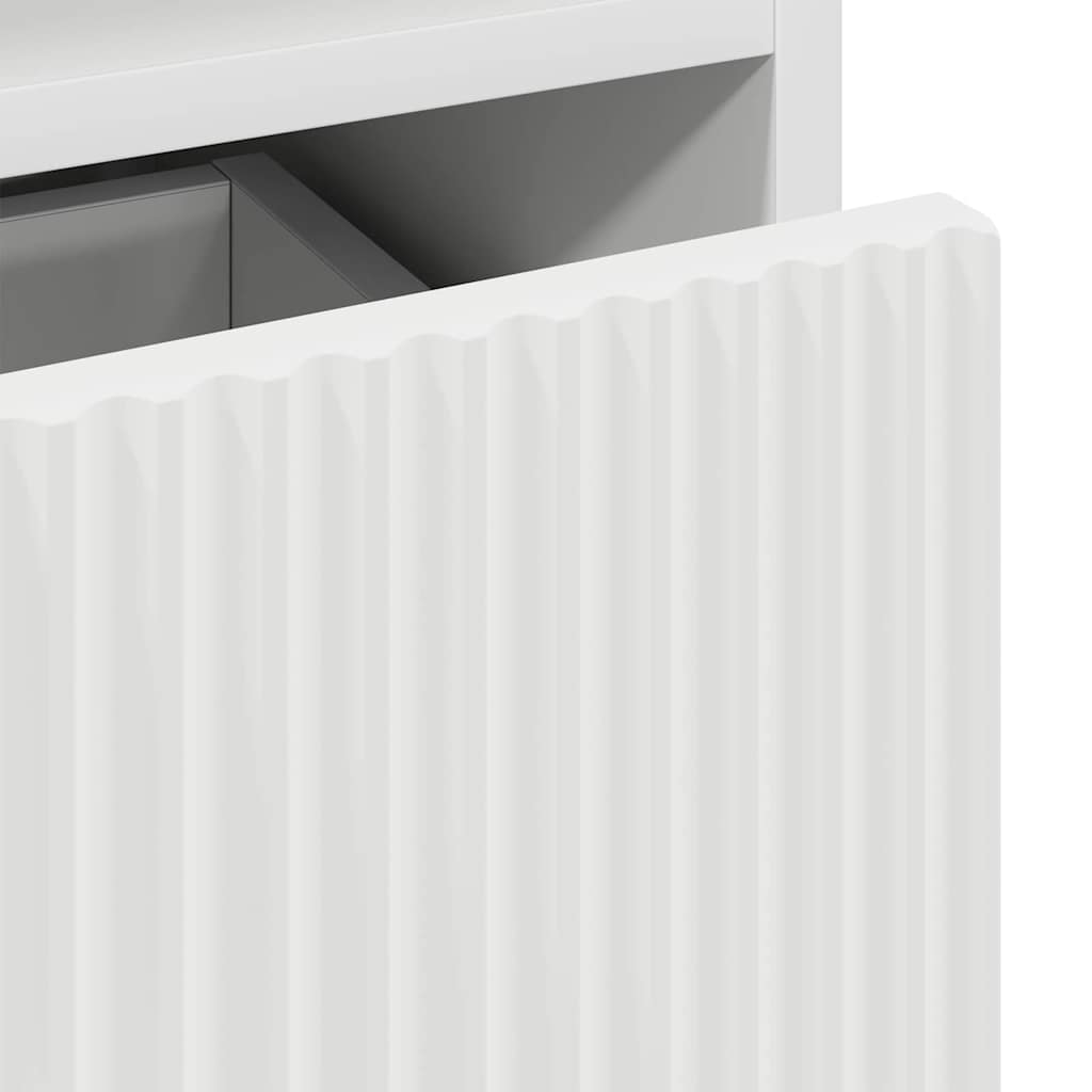 Sengeborde 2 pcs Hvid 49 x 36 x 61 cm Konstrueret træ