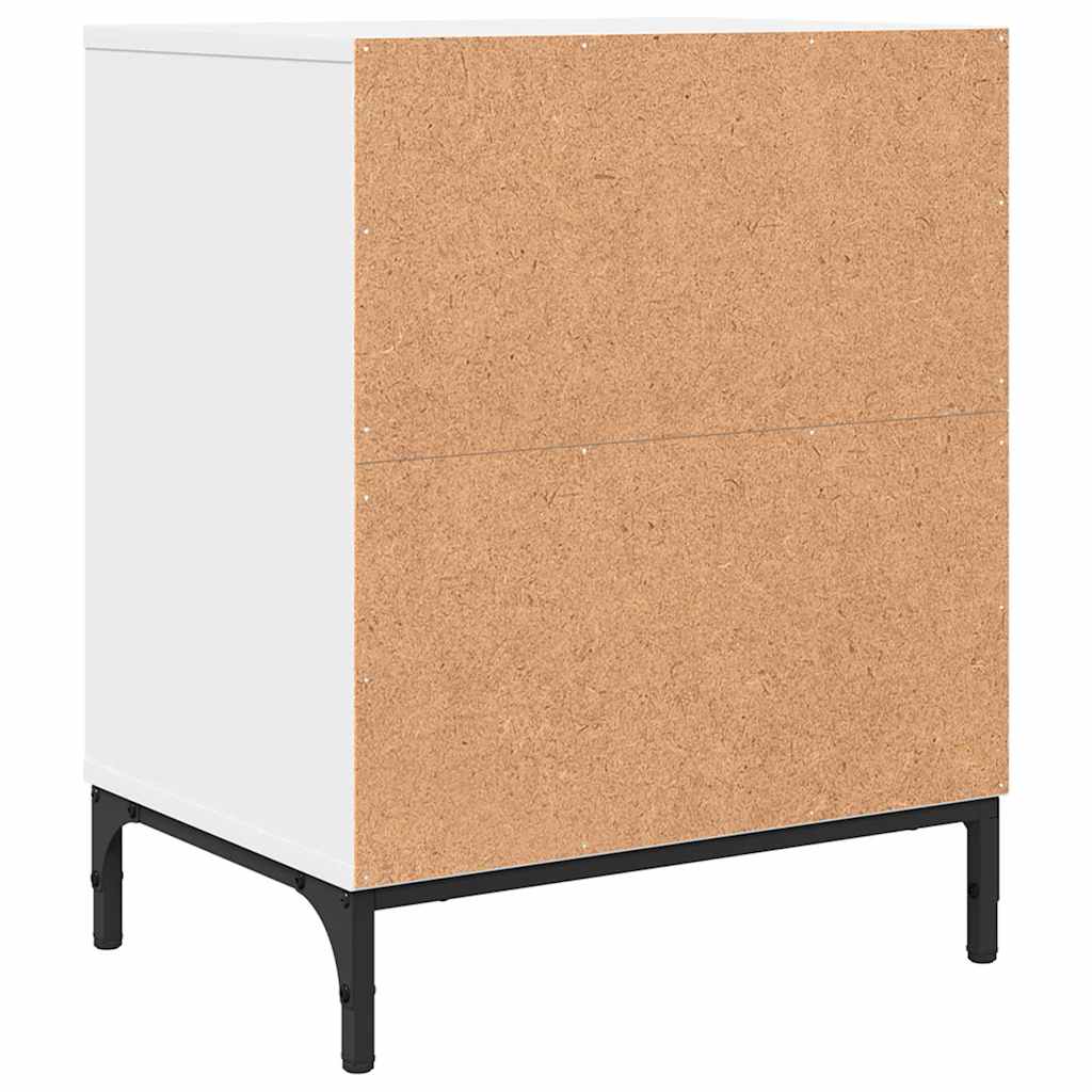 Natskab med skuffe 2 pcs Hvid 49 x 36 x 61 cm Konstrueret træ
