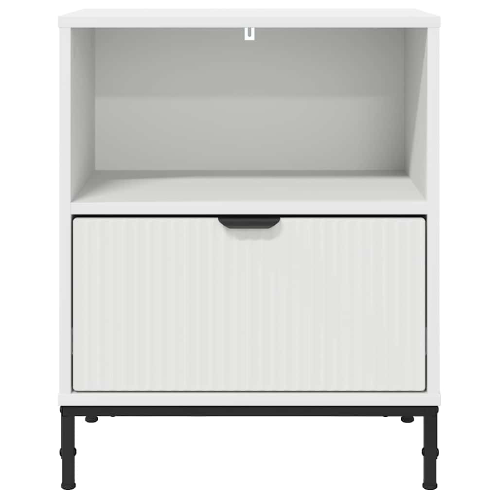 Natskab med skuffe 2 pcs Hvid 49 x 36 x 61 cm Konstrueret træ