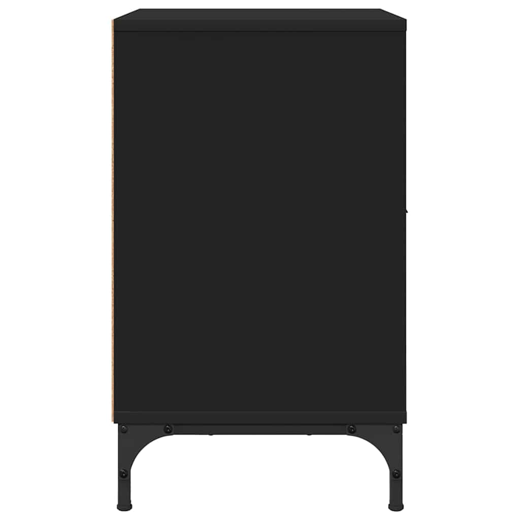 Sengebord med skuffe Sort 49 x 36 x 61 cm Konstrueret træ