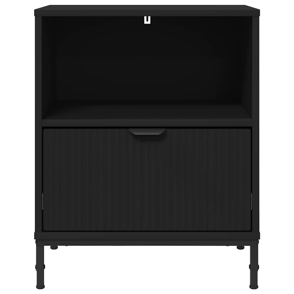 Sengeborde 2 pcs Sort 49 x 36 x 61 cm Konstrueret træ