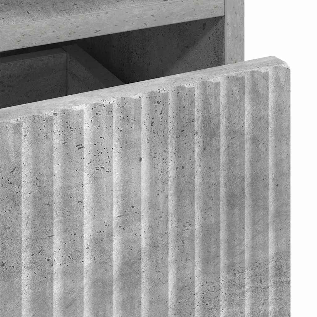 Sengeborde 2 pcs Betongrå 49 x 36 x 61 cm Konstrueret træ