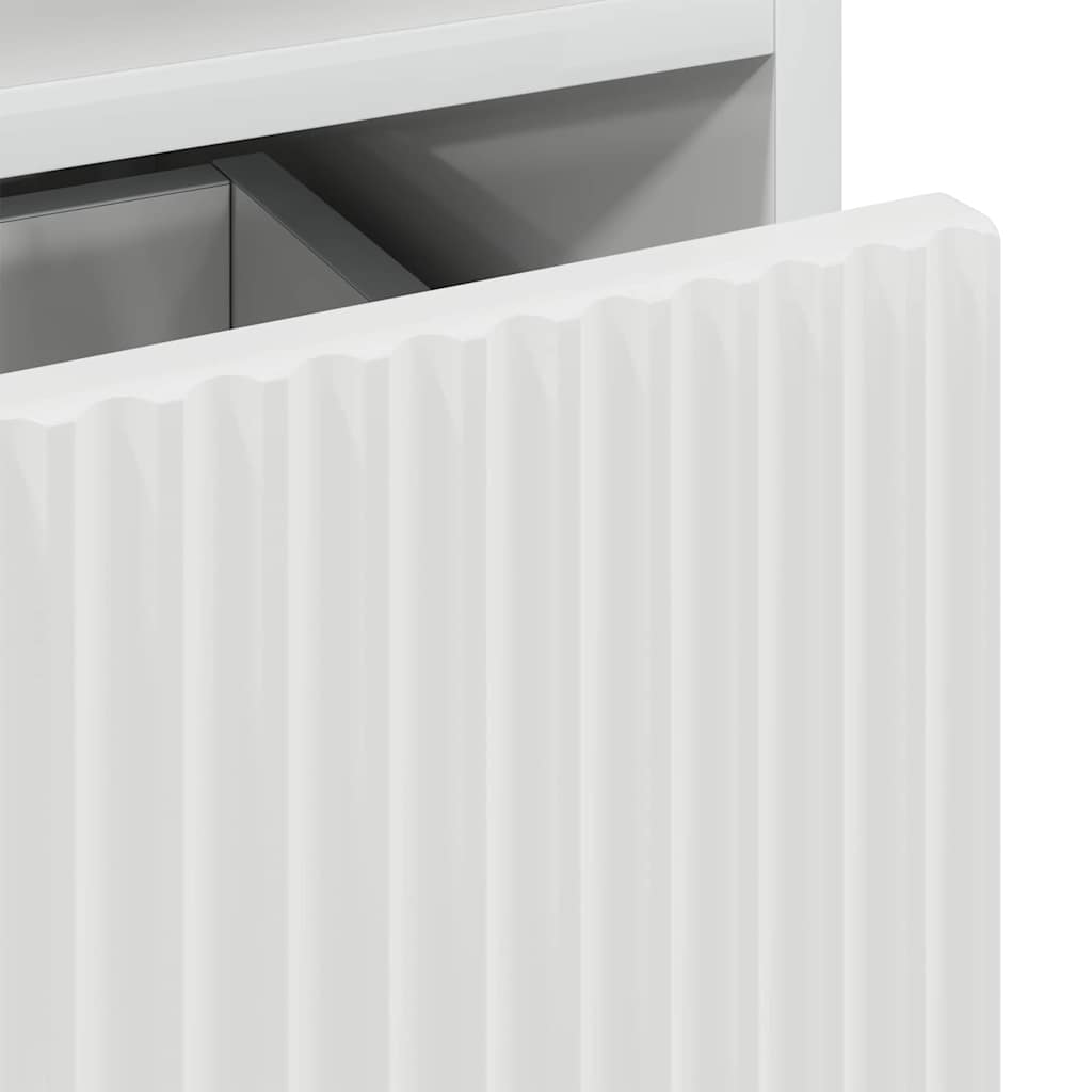 Sengeborde 2 pcs Hvid højglans 49 x 36 x 61 cm Konstrueret træ