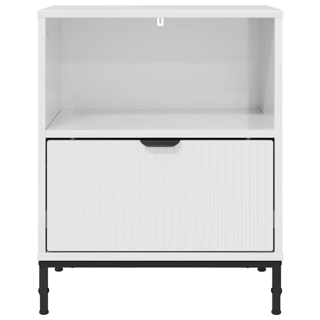 Sengeborde 2 pcs Hvid højglans 49 x 36 x 61 cm Konstrueret træ
