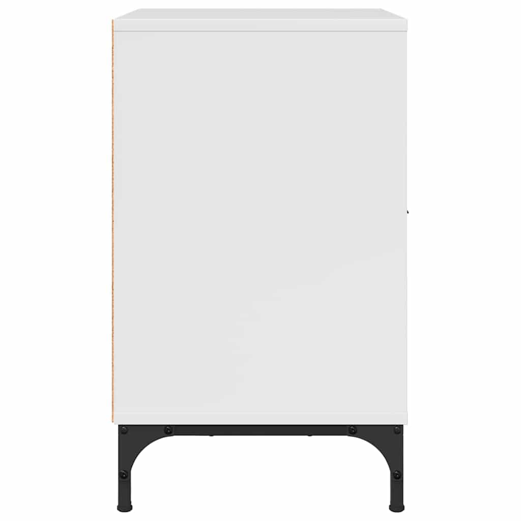 Sengeborde 2 pcs Hvid højglans 49 x 36 x 61 cm Konstrueret træ