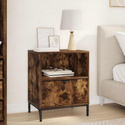 Sengebord med skuffe Røget eg 49 x 36 x 61 cm Konstrueret træ