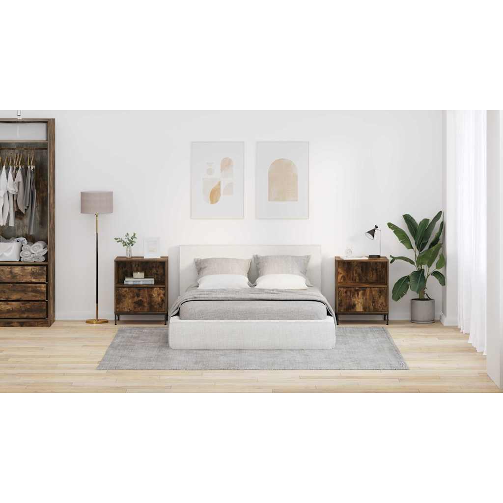 Natskab 2 pcs Røget eg 49 x 36 x 61 cm Konstrueret træ
