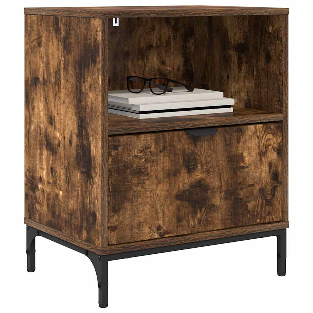 Natskab 2 pcs Røget eg 49 x 36 x 61 cm Konstrueret træ