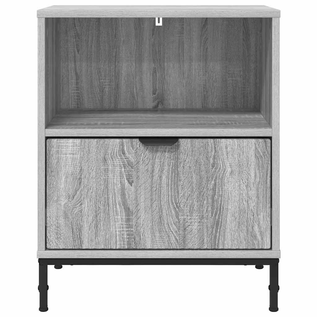 Sengeborde 2 pcs Grå sonoma-eg 49 x 36 x 61 cm Konstrueret træ